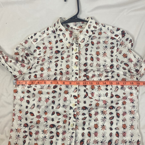 Gap The Shrunken Boyfriend Ladybug Print Shirt, Size S - Picture 5 of 6